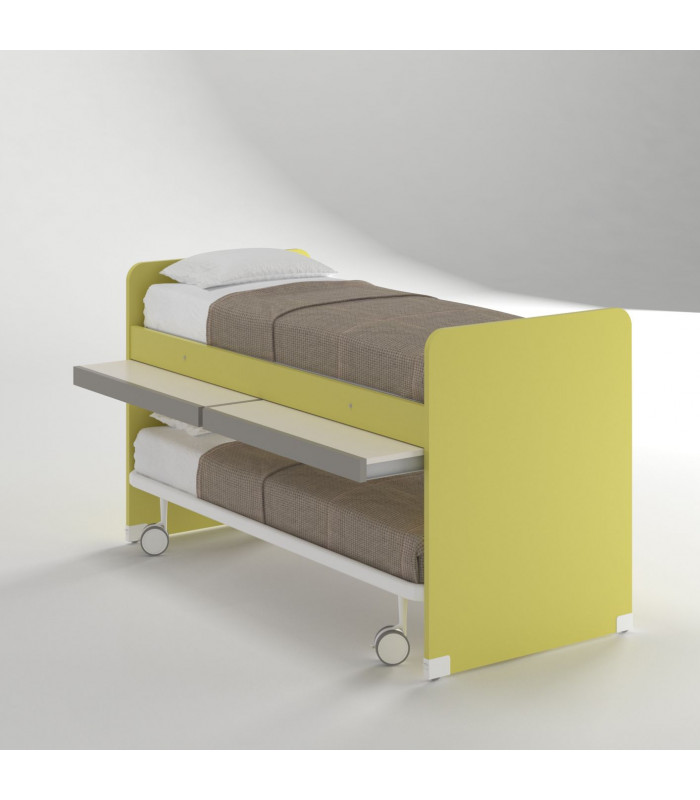 Luna high bed with bed and pull-out shelves - BEDS | Arredinitaly