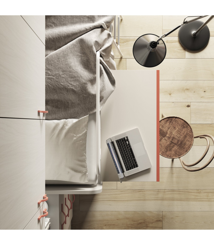Luna high bed with bed and pull-out shelves | S. MARTINO MOBILI | Arredinitaly