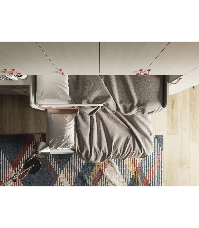 Lit haut Luna avec lit et étagères coulissantes | S. MARTINO MOBILI | Arredinitaly