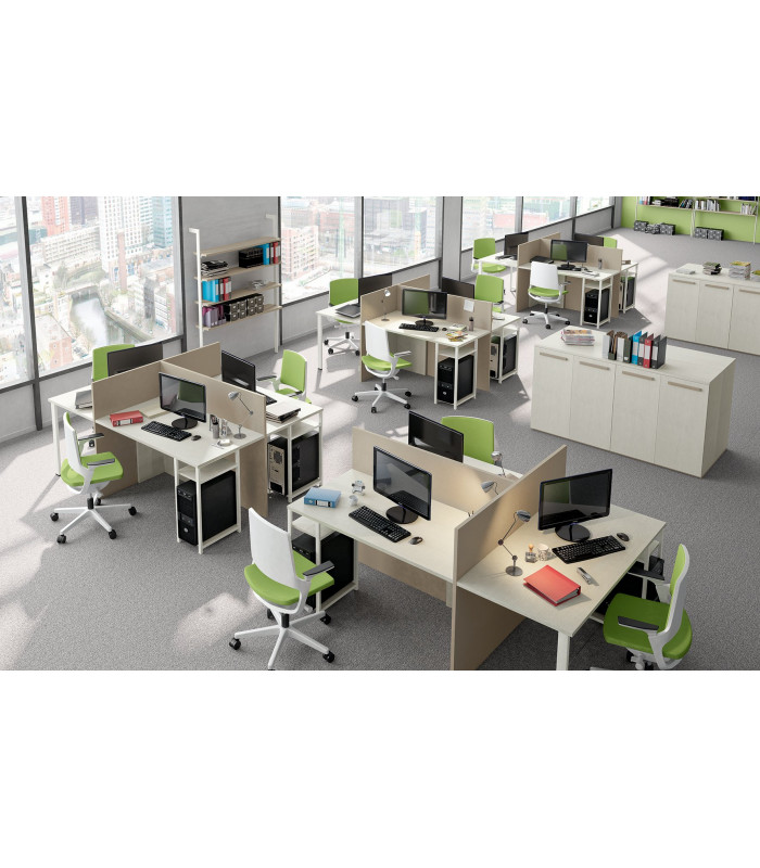 Composition Desk Office Three Seats 54 | S. MARTINO MOBILI | Arredinitaly