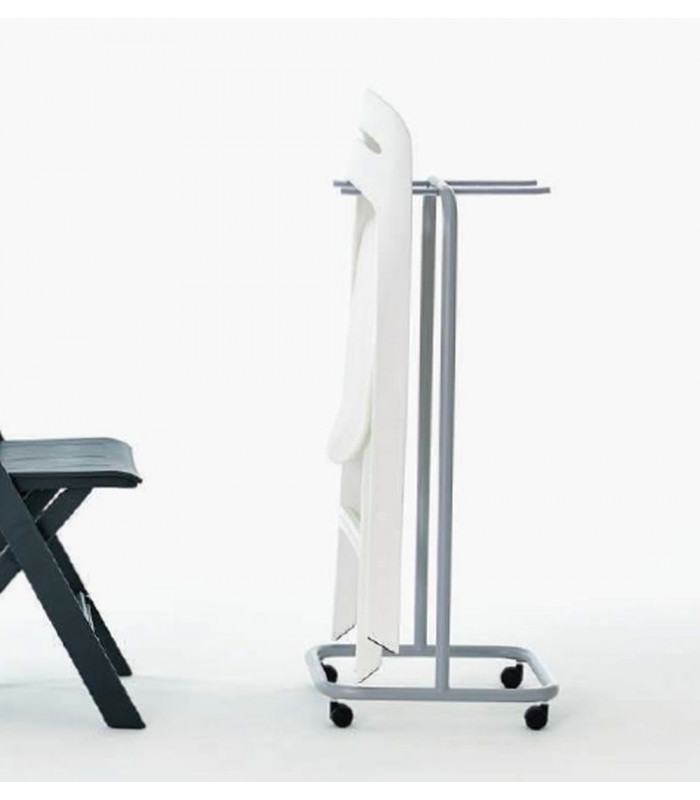 INGENIA - Chariot pour chaises en métal avec roues - Arredinitaly -