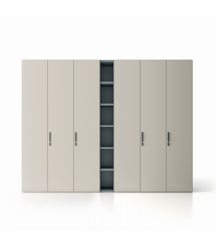 HINGED WARDROBE WITH LIBRARY MODULE FROM L.166 TO L.303 CM | SANTA LUCIA - Hinged cabinets | Arredinitaly