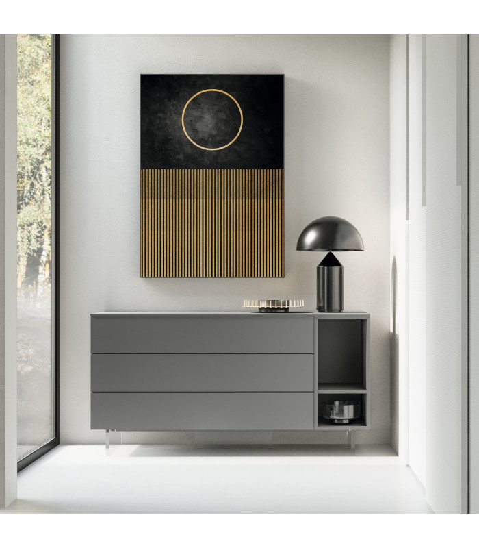 SYSTEM DICIOTTO 3 DRAWERS WITH LIBRARY, ON THE GROUND OR HANGING | SANTA LUCIA | Arredinitaly