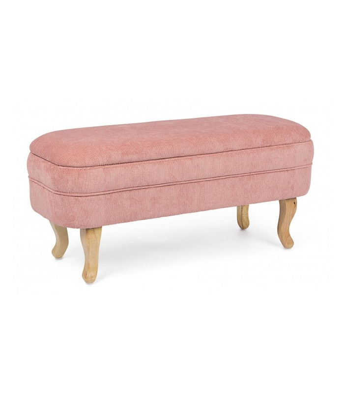 PINK CHENILLE STORAGE BENCH - Poufs and furniture cushions | Arredinitaly