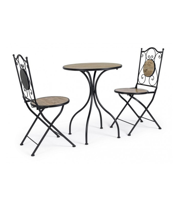 SET3 TABLE+2CHAISES PLIANTES KANSAS - Ensemble table et chaises de jardin | Arredinitaly