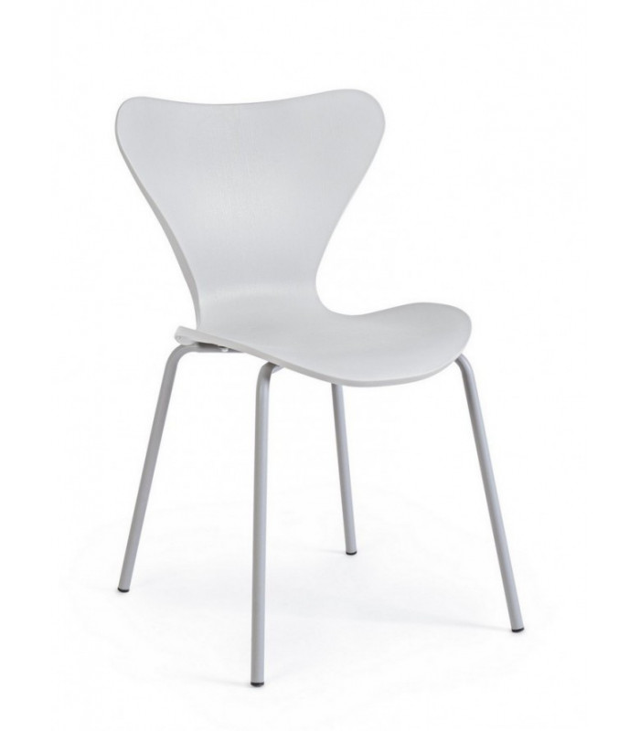 CHAIR TESSA GREY CH. C-LEG IN MATCHING COLOR - Plastic chairs | Arredinitaly