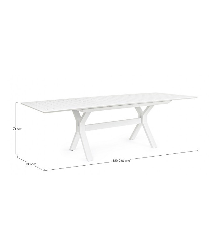 TABLE ALL.KENYON 180-240X100 BIANCOCX21 | Arredinitaly
