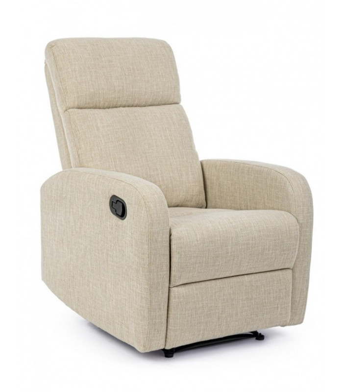 MANUAL RECLINER IRIS TEXT BEIGE - Lounge armchairs | Arredinitaly