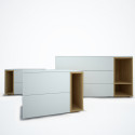 GROUP SISTEMA DICIOTTO OPEN COMPARTMENT, WITH TWO BEDSIDE TABLES AND ONE COMO' | SANTA LUCIA