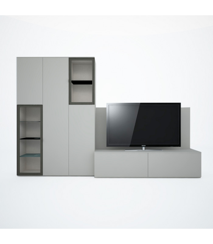 Living room with TV stand and bookcase L.323 | SANTA LUCIA | Arredinitaly