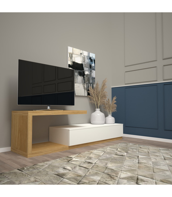 TV STAND COMPOSITION WITH 'C' BENCH | SANTA LUCIA | Arredinitaly