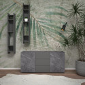 Marble effect sideboard composition 3, with bookcases | SANTA LUCIA
