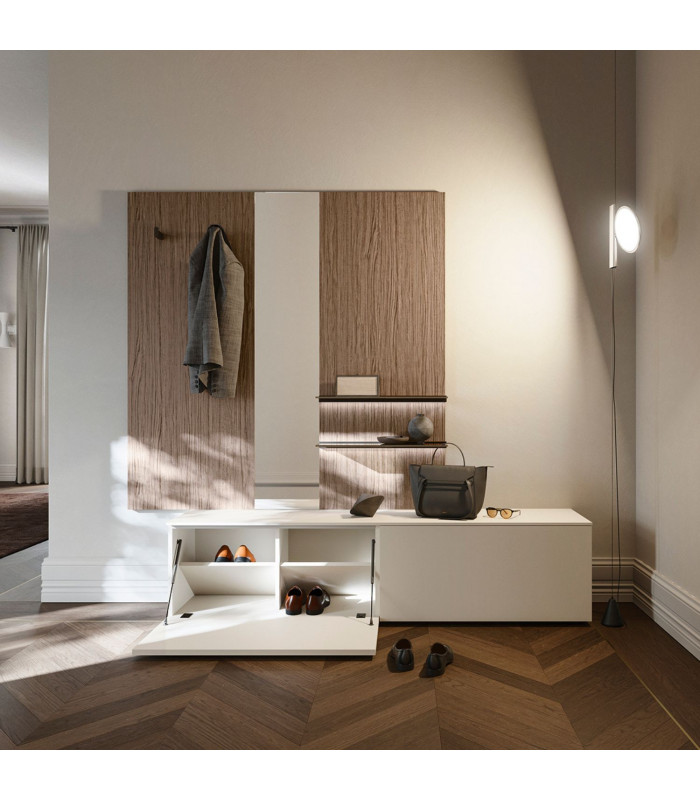 Entrance coat hanger with shoe holder modules | SANTALUCIA MOBILI | Arredinitaly