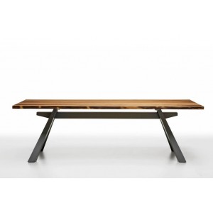 ZEUS TABLE WITH SOLID WOOD TOP | MIDJ | Arredinitaly