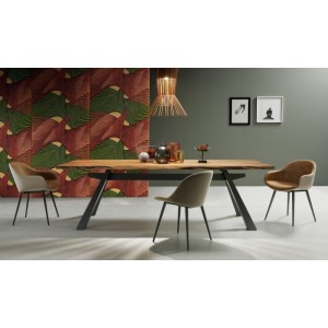 ZEUS TABLE WITH SOLID WOOD TOP | MIDJ | Arredinitaly