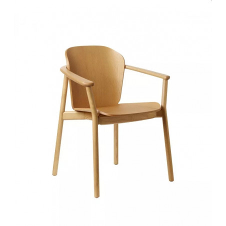 Wooden chairs with armrests