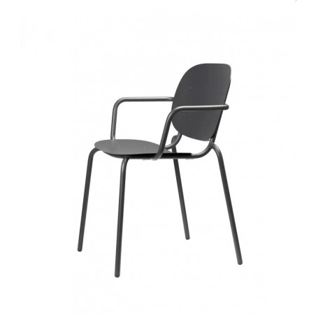 Metal chairs with armrests