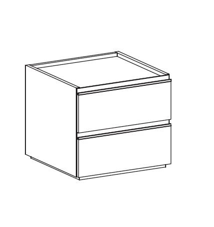 W.49.6 H.44,9 D.48.8 2 drawers