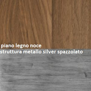 struttura metallo silver spazzolato_piano legno noce