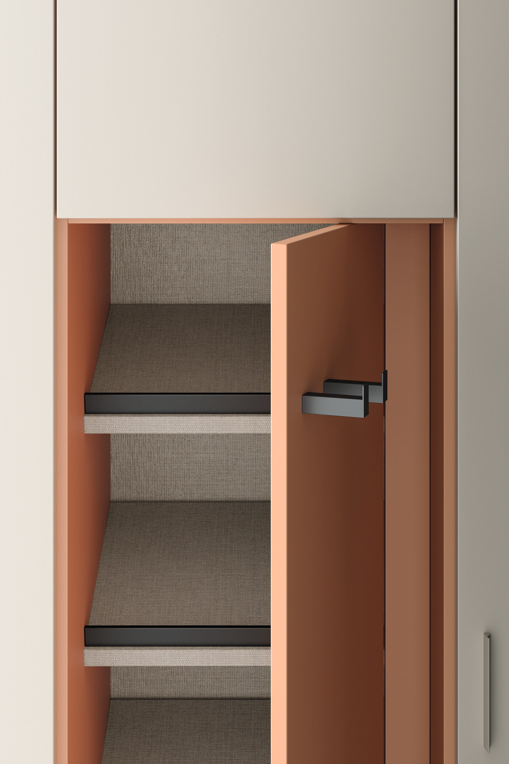 Shoe cabinet (inclined shelves)