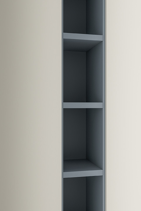 With Wooden Shelves