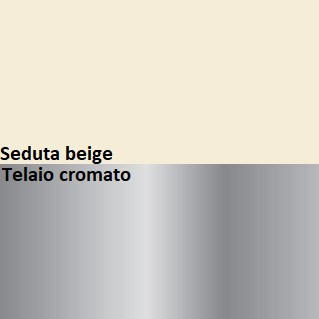 Telaio cromato / Seduta beige 01