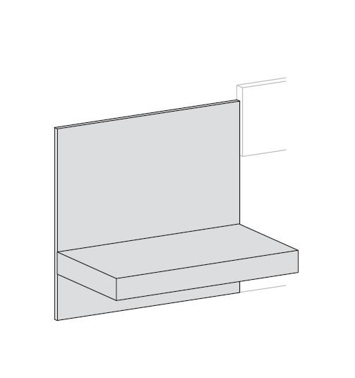 Panel "F" Th.25 + Big shelf - L.91,8 cm (total length of headboard L.326,3 cm