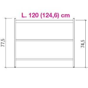 Consolle L 124,6 cm / Piano L 120 cm