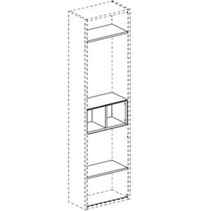 2 shelves + 1 day element (Skap)