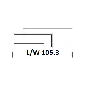 W 105.3 x D 22.5 x H 34.9 cm (Lux)