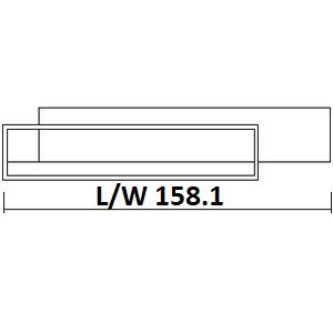 W 158.1 x D 22.5 x H 34.9 cm (Lux)