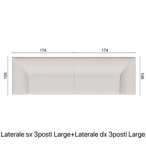 Laterale 3 posti large + laterale 3 posti large
