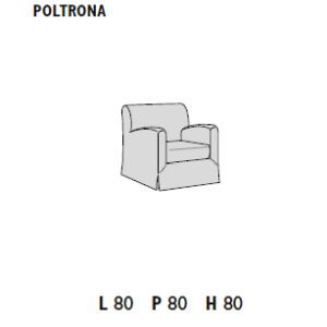Poltrona (L 80 P 80 H 80 cm)