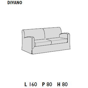 2-seater maxi sofa (W 160 D 80 H 80 cm)