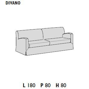 3 seater sofa (W 180 D 80 H 80 cm)