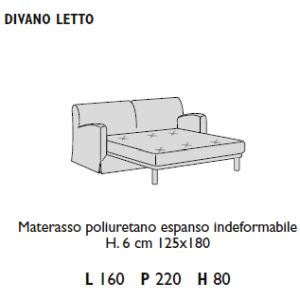 Divano-letto 2 posti maxi (L 160 P 220 H 80 cm)