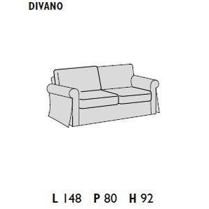2 seater sofa (W 148 D 80 H 92 cm)