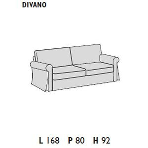 2-seater maxi sofa (W 168 D 80 H 92 cm)