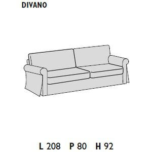 3-seater maxi sofa (W 208 D 80 H 92 cm)