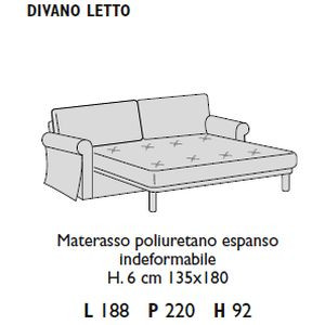 3-seater sofa bed (W 188 D 220 H 92 cm)