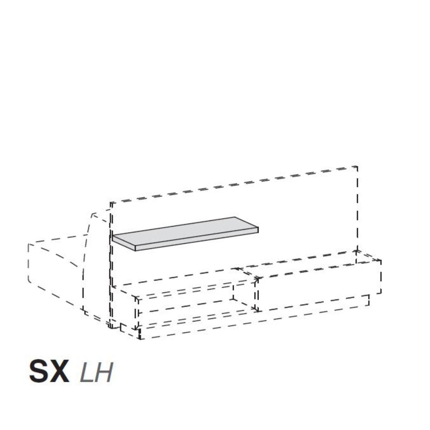 Left shelf L.91.8 Sp.3.5 D.30 cm